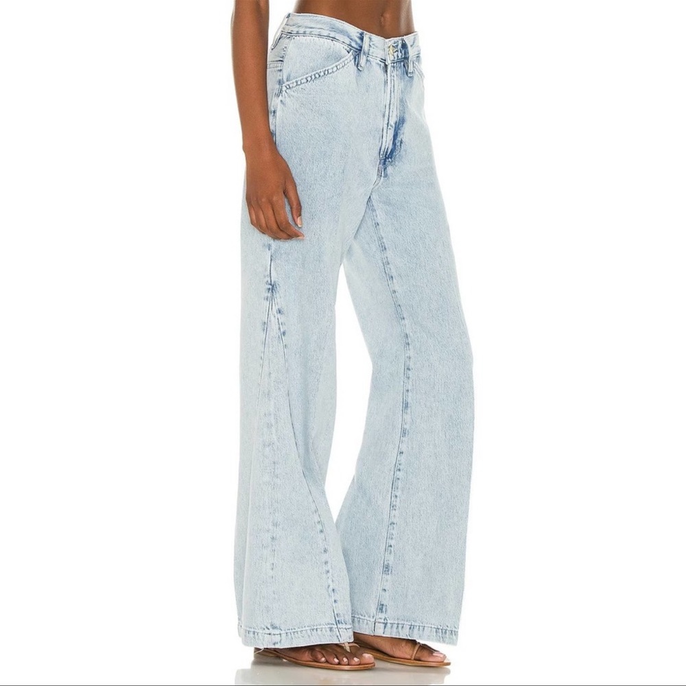 Frame Denim Baggy Palazzo Light Blue Flare Jeans